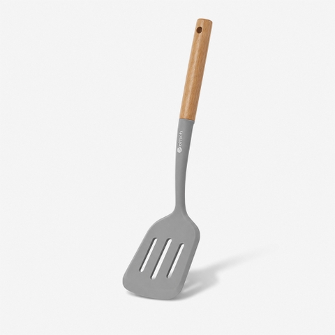 Xẻng lật silicone có rãnh cán gỗ Elmich Daily