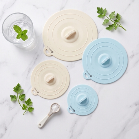 Bộ 4 nắp đậy bát đĩa platinum silicone Elmich Daily