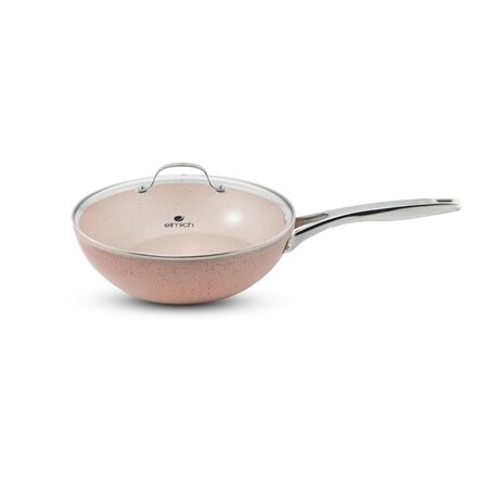 Chảo vân đá chống dính cao cấp Elmich có đáy từ vung kính size 28cm