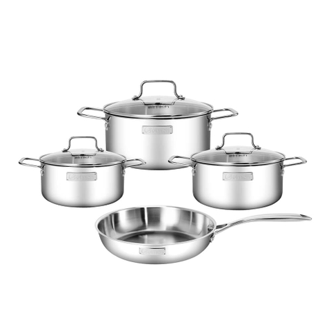 Bộ nồi inox liền khối Elmich EL2476 size 16,20,24, chảo 24cm