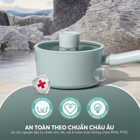 Quánh phủ sứ an toàn Elmich Verona EL-5525SK16 Size 16cm