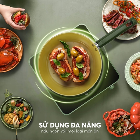 Chảo chống dính ceramic Elmich Plus Olive EL5965OV