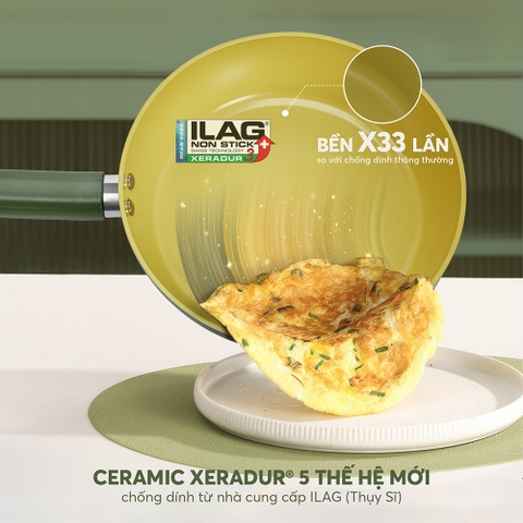 Chảo chống dính ceramic Elmich Plus Olive EL5965OV