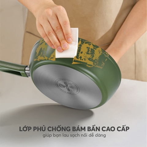 Chảo chống dính ceramic Elmich Plus Olive EL5965OV