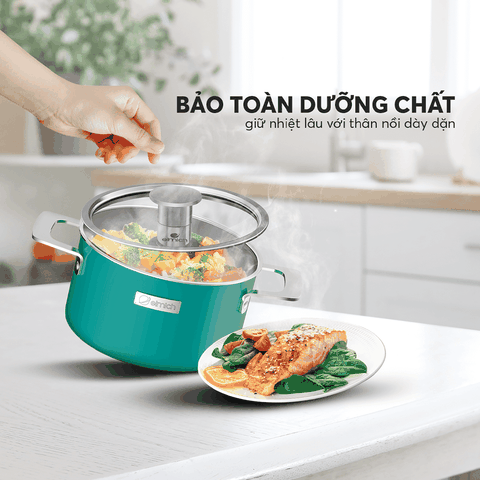 Nồi inox liền khối Elmich Hera - Xanh Ngọc