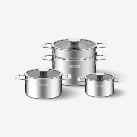Bộ nồi inox liền khối Elmich Hera EL-8132IN size 16, 20, 22 xửng hấp 22cm