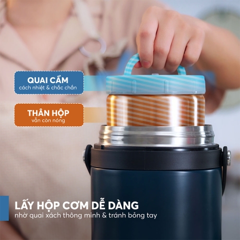 Hộp cơm giữ nhiệt inox 304 Elmich EL8302 dung tích 1.7L