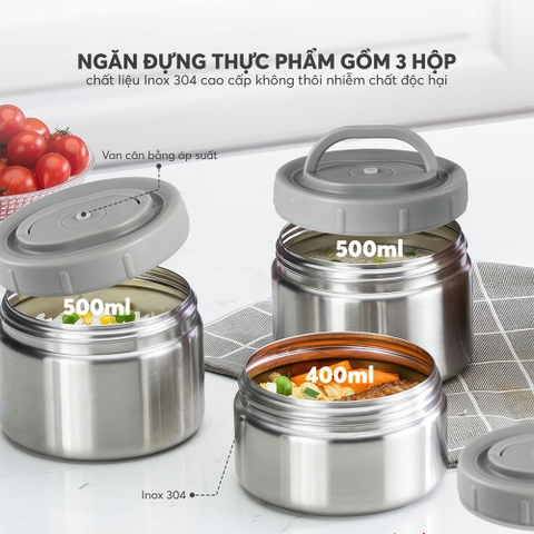 Hộp cơm giữ nhiệt inox 304 Elmich EL8302 dung tích 1.7L