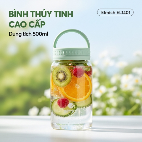 Bình nước thủy tinh Elmich EL1401 dung tích 500ml