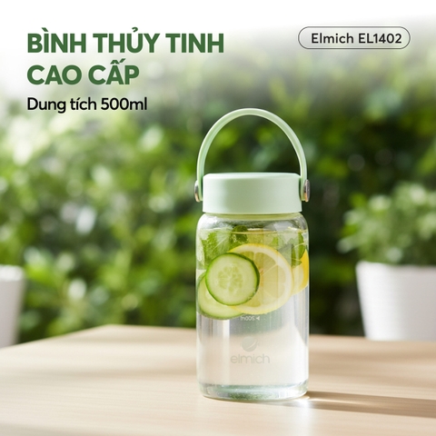 Bình nước thủy tinh Elmich EL1402 dung tích 500ml