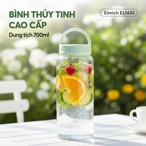 Bình nước thủy tinh Elmich EL1430 dung tích 700ml