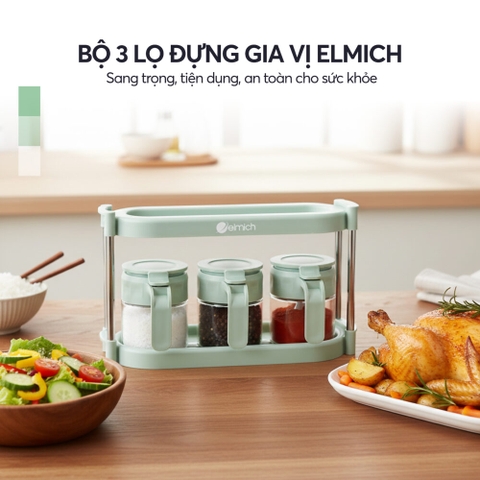 Bộ 3 lọ đựng gia vị Elmich EL1950