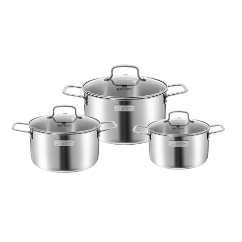 Bộ nồi inox liền khối Elmich Daily EL2488IN02-18, 20, 26cm