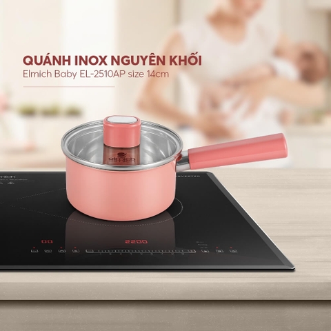 Quánh inox liền khối Elmich Daily Baby EL2510AP-14cm