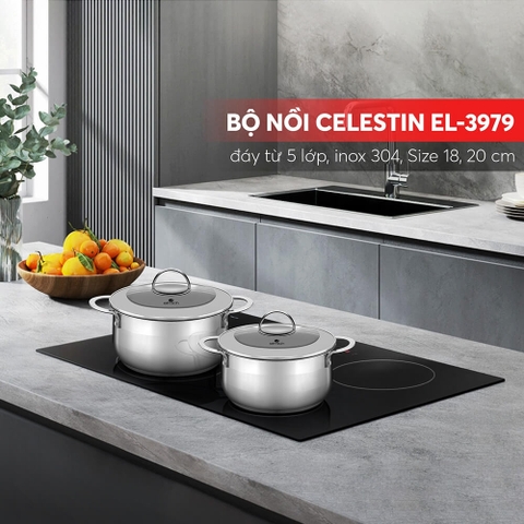 Bộ nồi 5 đáy inox 304 Elmich Celestin EL -3979 size 18,20cm