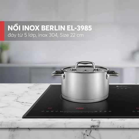 Nồi 5 đáy Inox 304 Elmich Berlin EL 3985 size 22 cm