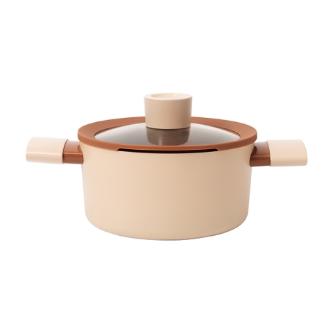 Bộ nồi chống dính Ceramic Elmich Mocha EL5243MC04 Size 18,20,24, quánh 16cm