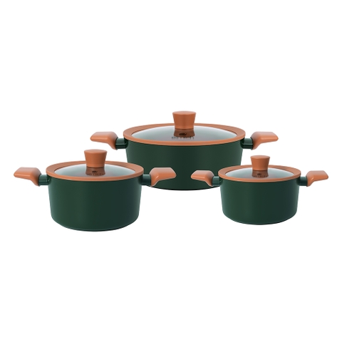 Bộ nồi chống dính Ceramic Elmich Harmony EL5246PT01 Size 18, 20, 24cm