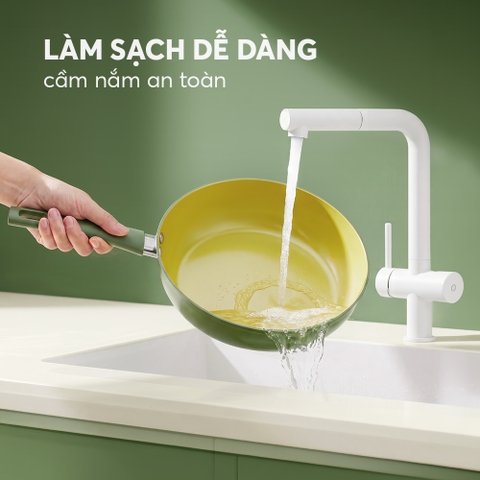 Chảo chống dính ceramic Elmich Daily Olive Classic EL5975OV