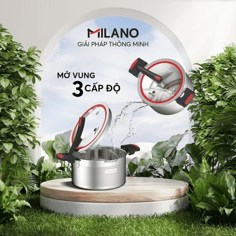Bộ nồi Inox liền khối Elmich Milano EL-8090 size 16, 20, 22cm