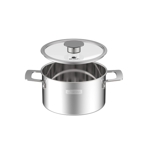 Bộ nồi Inox liền khối Elmich Hera EL-8138IN size 16, 18, 22 chảo chống dính full induction 26cm