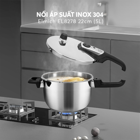 Nồi áp suất inox 304 Elmich EL8278 22cm 5L