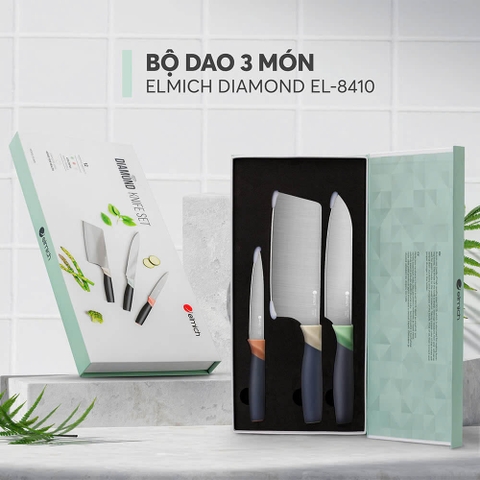 Bộ dao inox 3 món đóng hộp Elmich EL8410