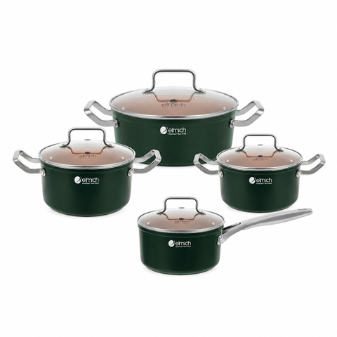 Bộ nồi ceramic Elmich Plus Harmony 16, 18, 20, 24cm