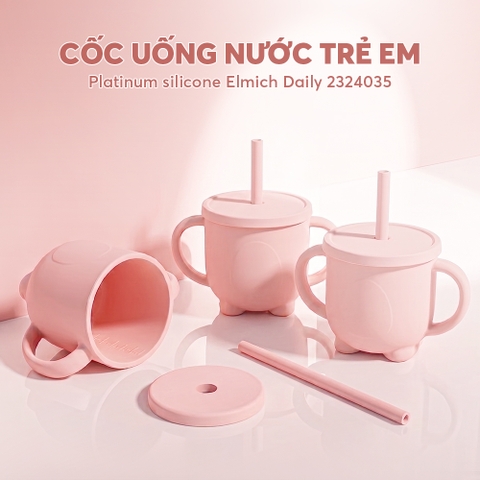 Cốc uống nước trẻ em platinum silicone Elmich Daily EL4034