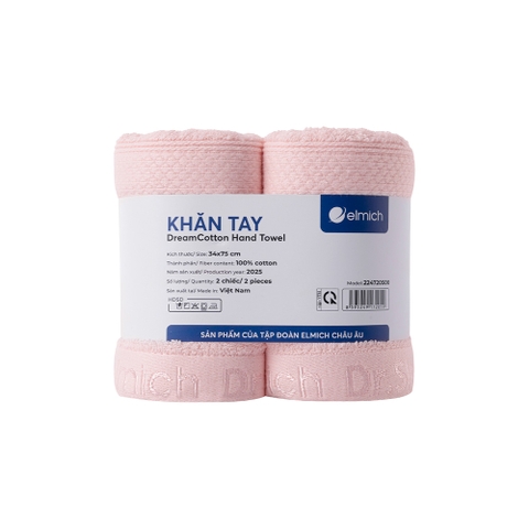 Bộ 2 Khăn Tay 100% Cotton Cao Cấp Elmich Dr.Sleep