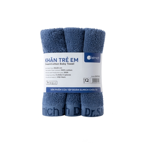 Bộ 3 Khăn Trẻ Em 100% Cotton Cao Cấp Elmich Dr.Sleep