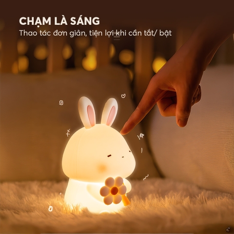 Đèn ngủ cảm ứng thỏ con Elmich NLE0738