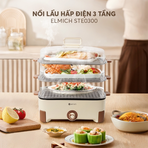 Nồi lẩu hấp điện 3 tầng Elmich STE0300