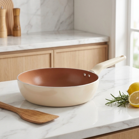 Chảo chống dính ceramic elmich Mocha EL5989MC Size 20,24,26,28cm