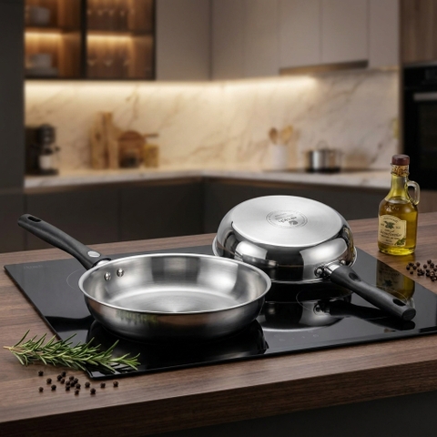 Combo Chảo cạn inox nguyên khối Elmich EL2840IN size 24, 26cm