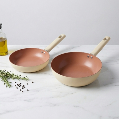 Combo chảo chống dính Ceramic ELMICH Mocha 5980BE size 20,24cm