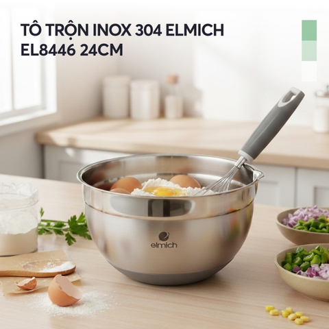 Tô trộn inox 304 Elmich 20, 24 cm