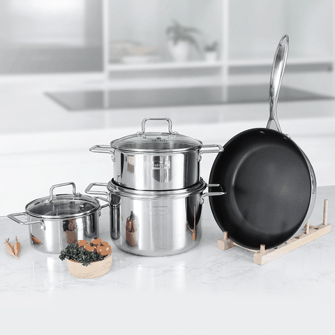 Bộ nồi inox liền khối Elmich Trimax XR EL-8075 size 16, 20, 22 chảo 26cm