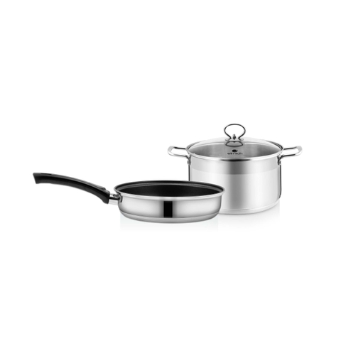 Bộ nồi chảo inox cao cấp Elmich EDA-057, size nồi 24cm, chảo 26cm