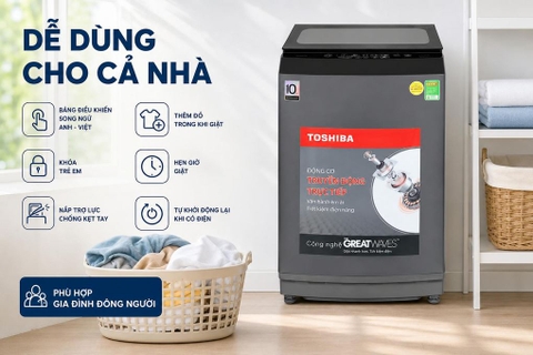 Máy giặt Toshiba Inverter 13 kg AW-DM1400LV(MK)