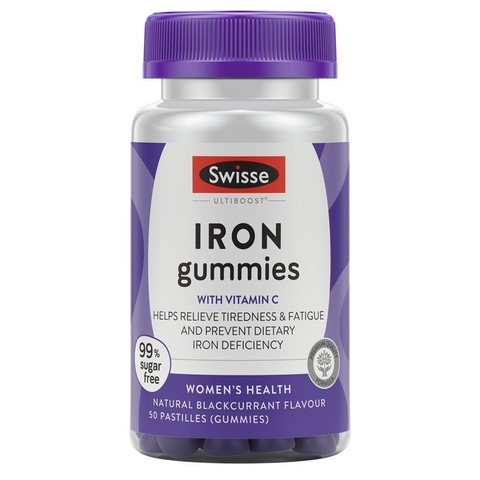 Kẹo Sắt Không Đường Swisse Iron Gummies 50 Pack