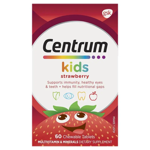 Kẹo Vitamin Tổng Hợp Cho Bé Centrum Kids Multi Vitamin 60 Strawberry Tablets