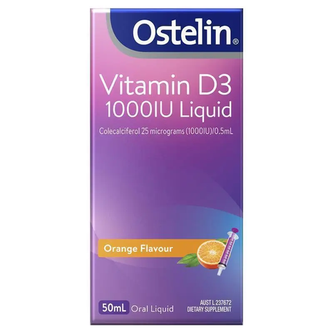 Ostelin Vitamin D3 1000IU Liquid 50ml (Cho Trẻ Từ 12 Tuổi Trở Lên)
