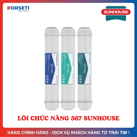 Combo 3 lõi lọc khoáng Sunhouse (Nano, Alkaline, Mineral) lắp được cho máy lọc RO