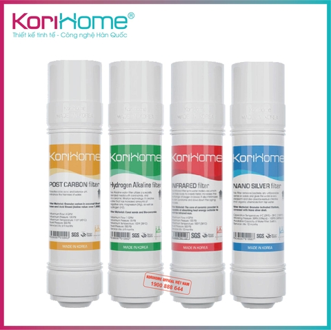 Combo 4 lõi chức năng Korihome: Post Cacbon, FAR Infrared , Hydrogen Alkaline, Nano Silver
