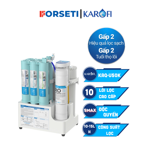 Máy lọc nước RO Karofi KAQ-U50K 10 lõi lọc thế hệ mới. Máy lọc nước chính hãng KAROFI bán chạy nhất 2025