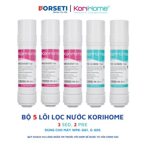 Combo 3 lõi sedment 2 lõi pre carbon cho máy Korihome wpk-G61, wpk-G60s.....