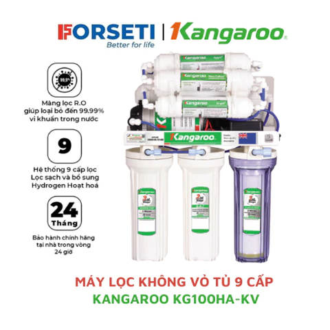 Máy lọc Kangaroo Hydrogen KG100HA KV không tủ - 9 cấp bảo hành trong 24 tháng chính hãng. Thiết kế mới nhỏ gọn 2025