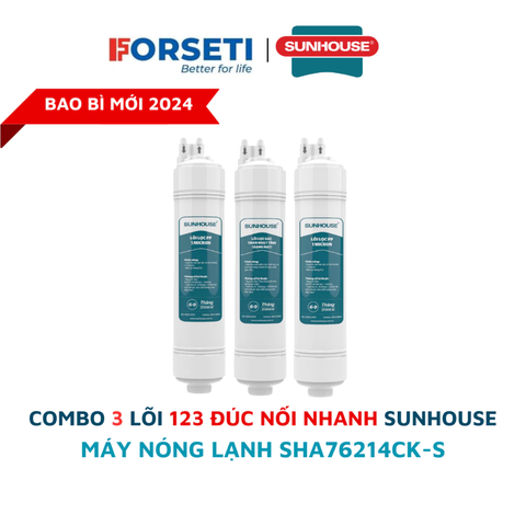 Bộ 3 lõi lọc thô đúc cắm nhanh dùng cho cây nước nóng lạnh Sunhouse model SHA76214CK-S