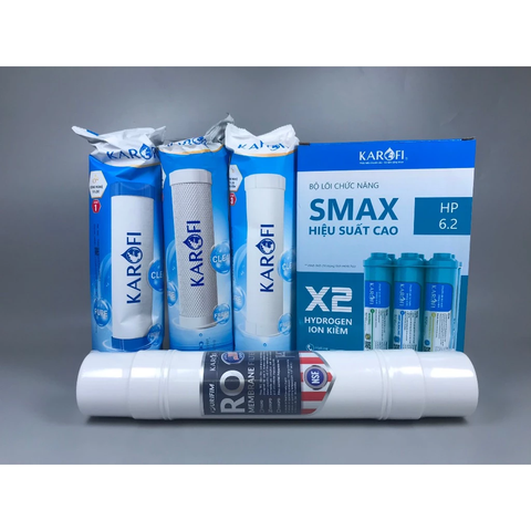 Combo 10 lõi lọc nước karofi (12CTO3, RO 100GPD Mỹ, cụm HP 6.2) dùng cho máy KAQ-U05, KAQ-U95, S-S038,...